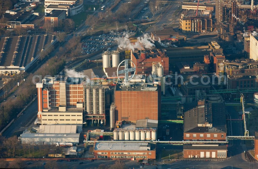 Aerial image Krefeld - View of the factory Krefeld-Uerdingen of the TERRITORY CTR GmbH in Krefeld in the state North Rhine-Westphalia