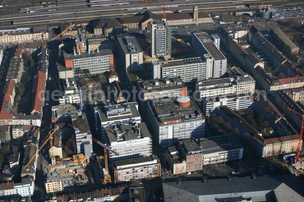 Basel from the bird's eye view: Operating area and headquarters of Syngenta in Basel, Switzerland. Syngenta is active in the agribusiness and crop protection. The swiss company will be taken over by the chinese state owned enterprise Chemcina