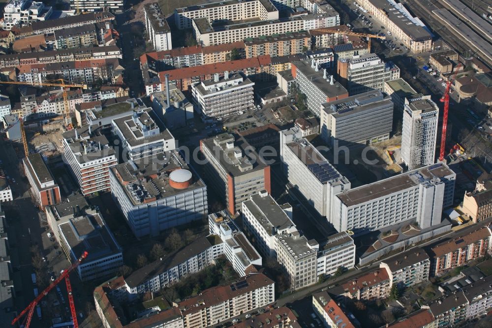 Aerial photograph Basel - Operating area and headquarters of Syngenta in Basel, Switzerland. Syngenta is active in the agribusiness and crop protection. The swiss company will be taken over by the chinese state owned enterprise Chemcina