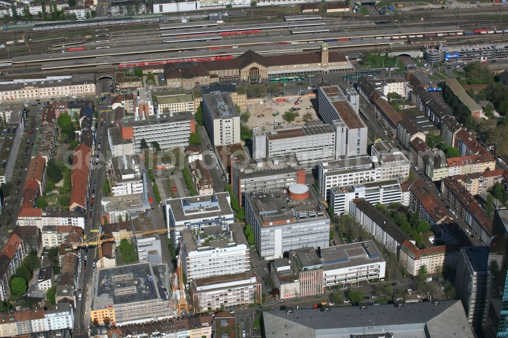 Basel from above - Operating area and headquarters of Syngenta in Basel, Switzerland. Syngenta is active in the agribusiness and crop protection. The swiss company is taken over by the chinese state owned enterprise ChemChina