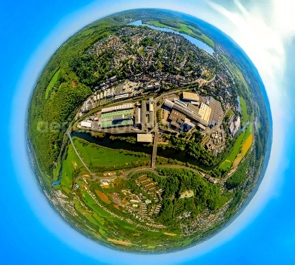 Aerial photograph Wetter (Ruhr) - Building and production halls on the premises of Demag Cranes & Components GmbH on Ruhrstrasse in the district Volmarstein in Wetter (Ruhr) in the state North Rhine-Westphalia, Germany