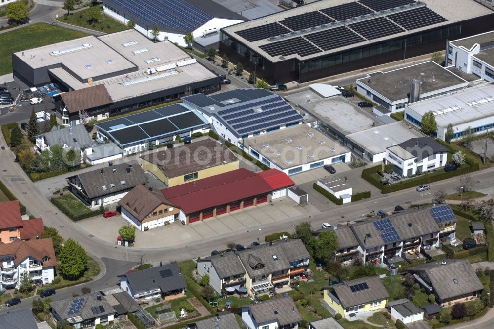 Loßburg from above - Building and production halls on the premises of Aberle Kunststoffverarbeitung GmbH on Max-Eyth-Strasse in Lossburg in the state Baden-Wuerttemberg, Germany