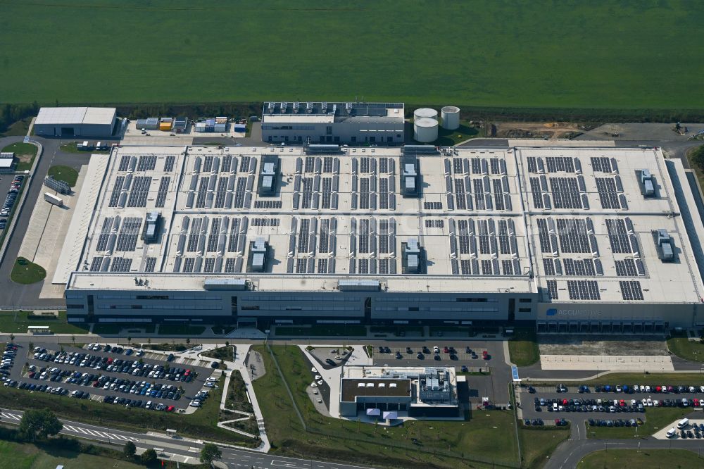 Aerial image Kamenz - Building and production halls on the premises of AccuMotive on Nordstrasse in the district Bernbruch in Kamenz in the state Saxony, Germany