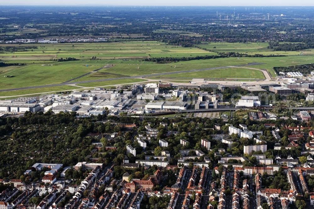 Aerial photograph Bremen - Building and production halls on the premises of MT Aerospace in Bremen, Germany