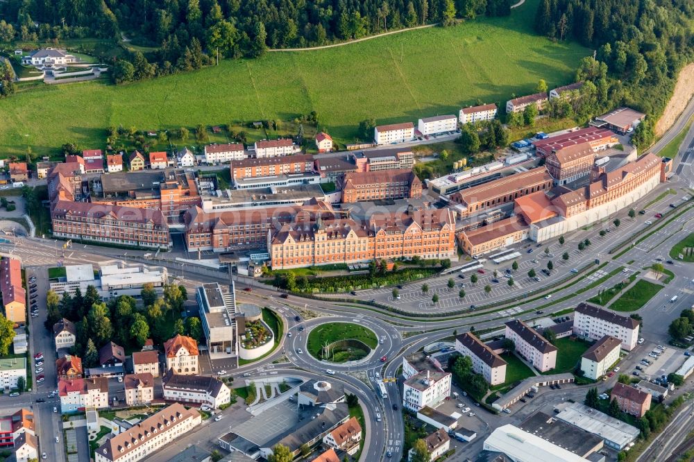 Tuttlingen from above - Building and production halls on the premises of Aesculap AG in Tuttlingen in the state Baden-Wuerttemberg, Germany