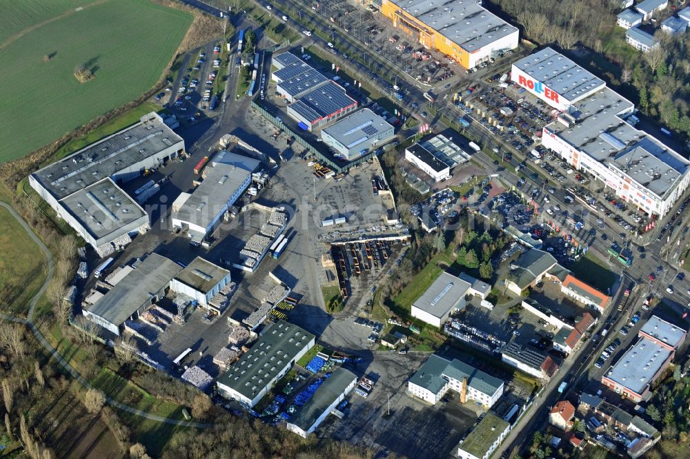 Aerial photograph Berlin Mahlsdorf - Premises of Alba Recycling GmbH in Berlin Mahlsdorf. albagroup.de