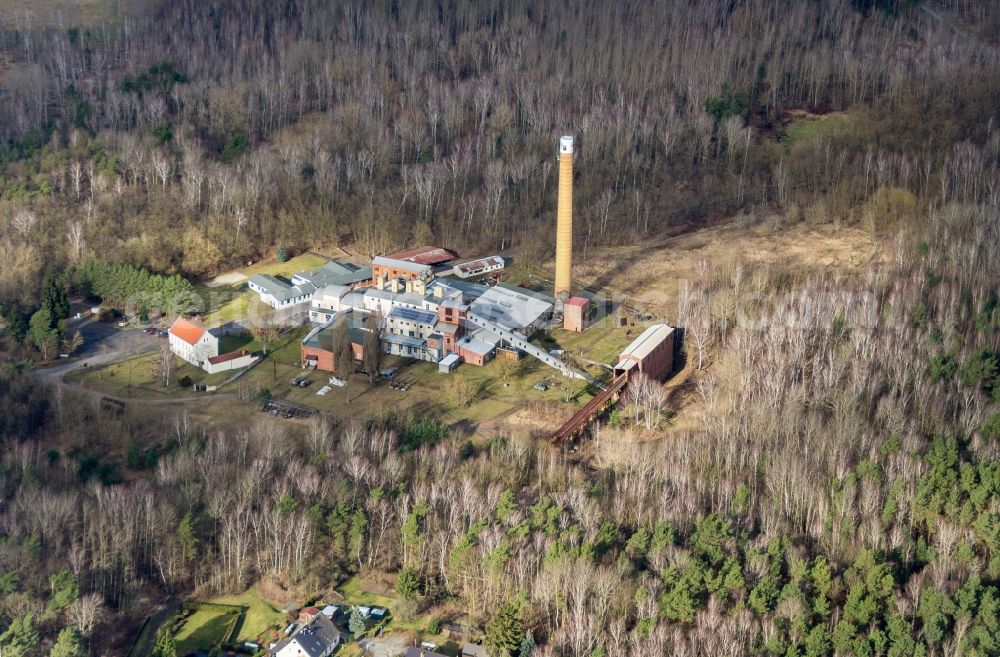 Aerial image Uebigau-Wahrenbrück - Plant site of the old factory Brikettfabrik Louise in Uebigau-Wahrenbrueck in the state Brandenburg, Germany