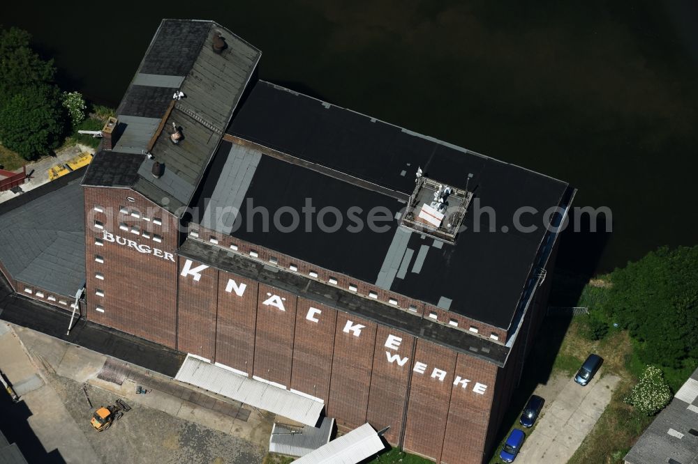 Burg from the bird's eye view: Plant site of the old factory Burger Knaecke GmbH + Co. KG in Burg in the state Saxony-Anhalt