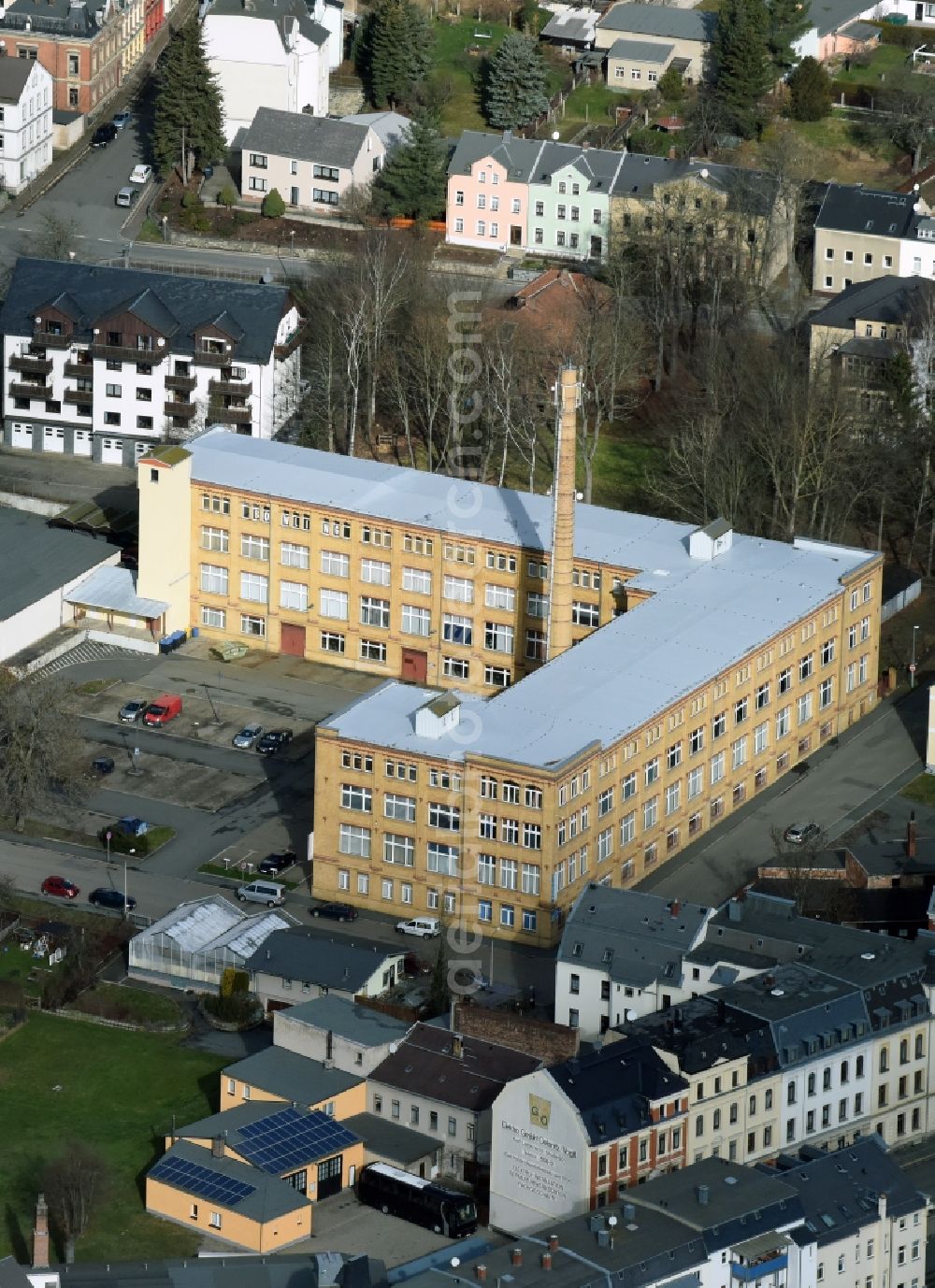 Aerial photograph Oelsnitz/Vogtl. - Plant site of the old factory on Schillerstrasse in Oelsnitz/Vogtl. in the state Saxony