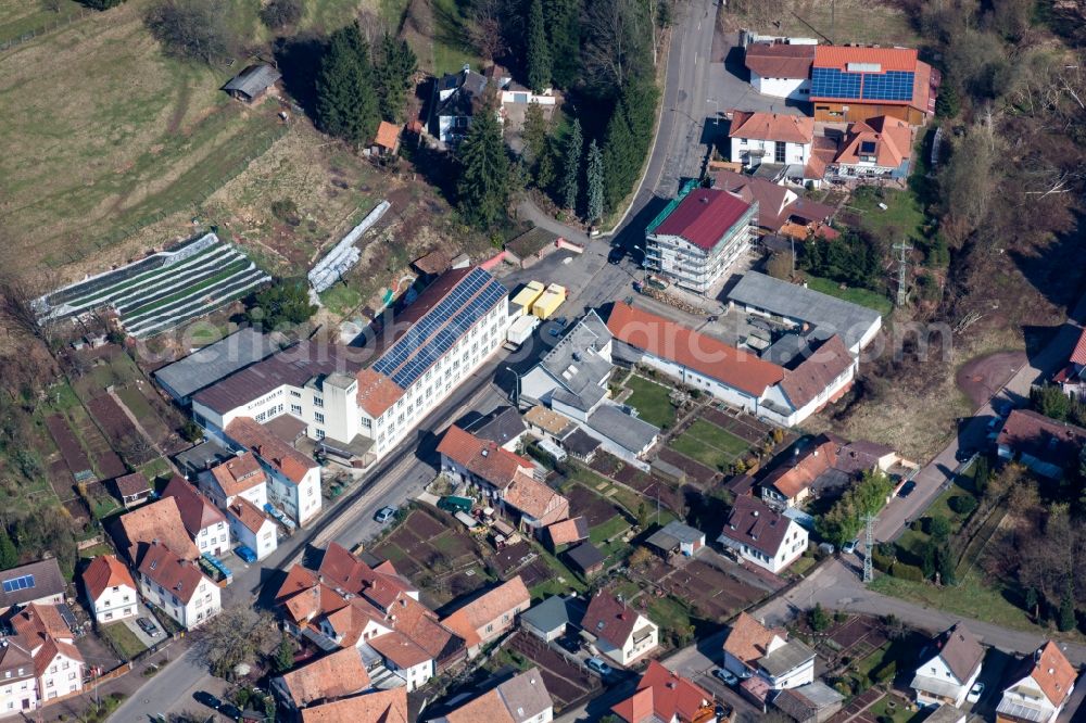 Aerial image Schwanheim - Plant site of the old schoe-factory in Schwanheim in the state Rhineland-Palatinate, Germany