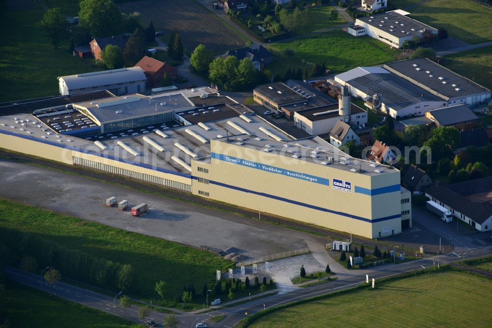 Aerial image Verl - Building and production halls on the premises of Aluminium works of Johann Graute GmbH & Co. KG in Verl in the state North Rhine-Westphalia