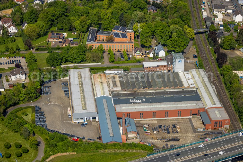 Aerial image Hagen - Building and production halls on the premises of Andernach & Bleck GmbH & Co. KG on street Lennestrasse in Hagen at Ruhrgebiet in the state North Rhine-Westphalia, Germany