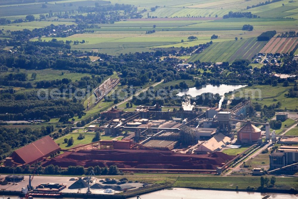 Aerial image Stade - Building and production halls on the premises of Fa. AOS in Stade in the state Lower Saxony