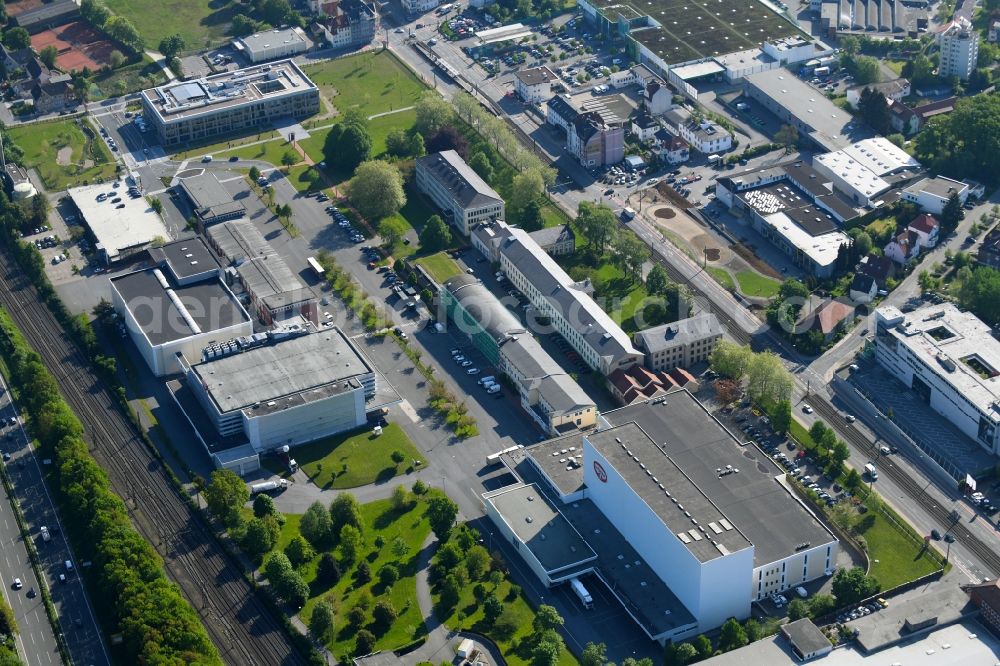 Bielefeld from above - Building and production halls on the premises of Dr. August Oetker Nahrungsmittel KG in Bielefeld in the state North Rhine-Westphalia, Germany