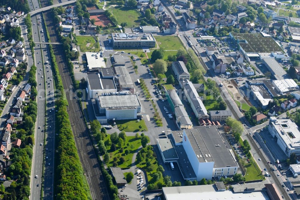 Aerial image Bielefeld - Building and production halls on the premises of Dr. August Oetker Nahrungsmittel KG in Bielefeld in the state North Rhine-Westphalia, Germany