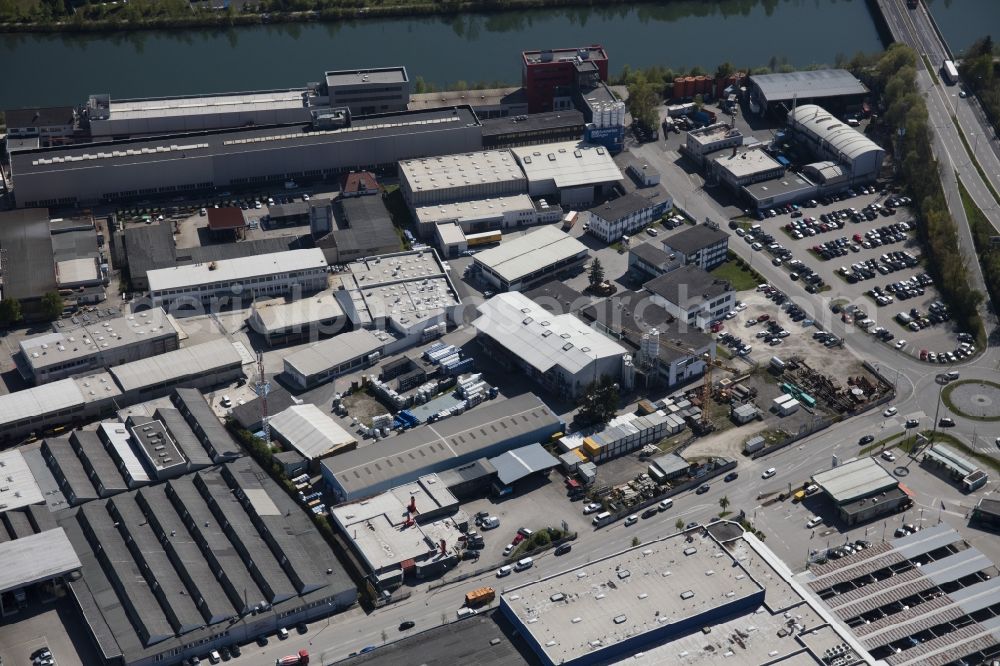 Wels from above - Building and production halls on the premises of Avenarius-Agro GmbH on Industriestrasse in Wels in Oberoesterreich, Austria