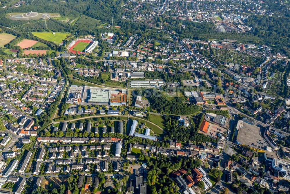 Bochum from above - Building and production halls on the premises of Back Bord Muehlenbaeckerei GmbH & Co. KG on Josef-Haumann-Strasse in Wattenscheid in the state North Rhine-Westphalia, Germany