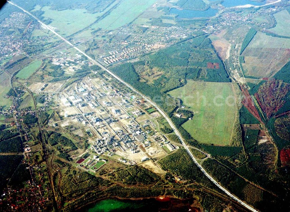 Aerial photograph Schwarzheide / Brandenburg - Werksgelände der BASF - Schwarzheide .