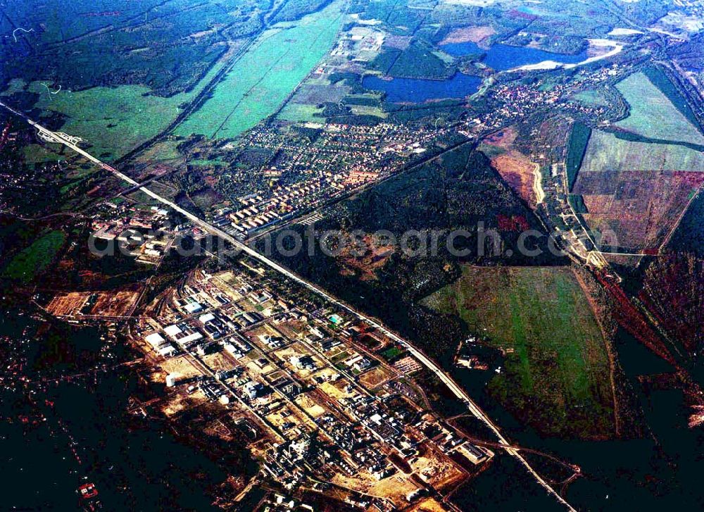 Schwarzheide from above - Werksgelände der BASF - Schwarzheide .