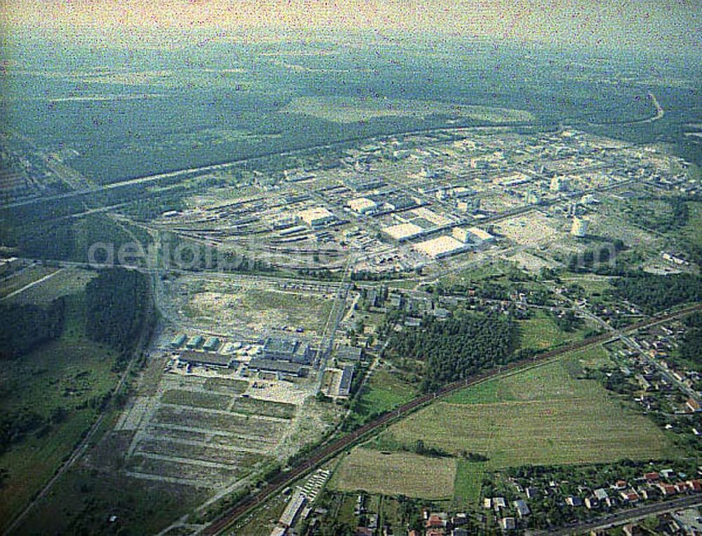 Schwarzheide / Brandenburg from the bird's eye view: Werksgelände der BASF AG in Schwarzheide.