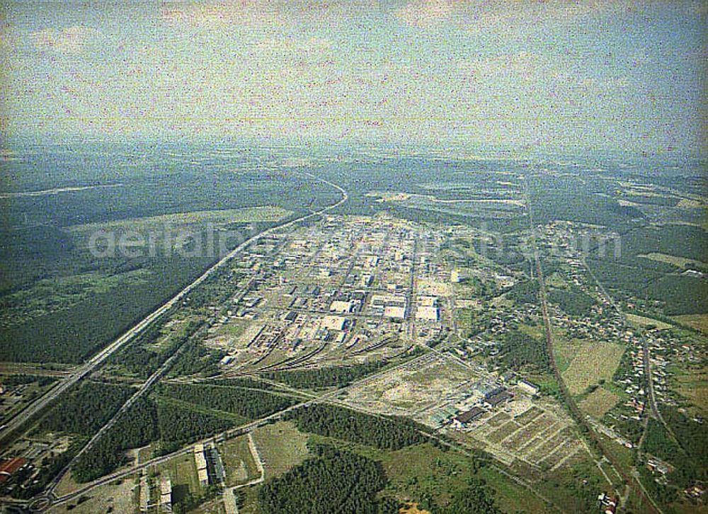 Aerial image Schwarzheide / Brandenburg - Werksgelände der BASF AG in Schwarzheide.