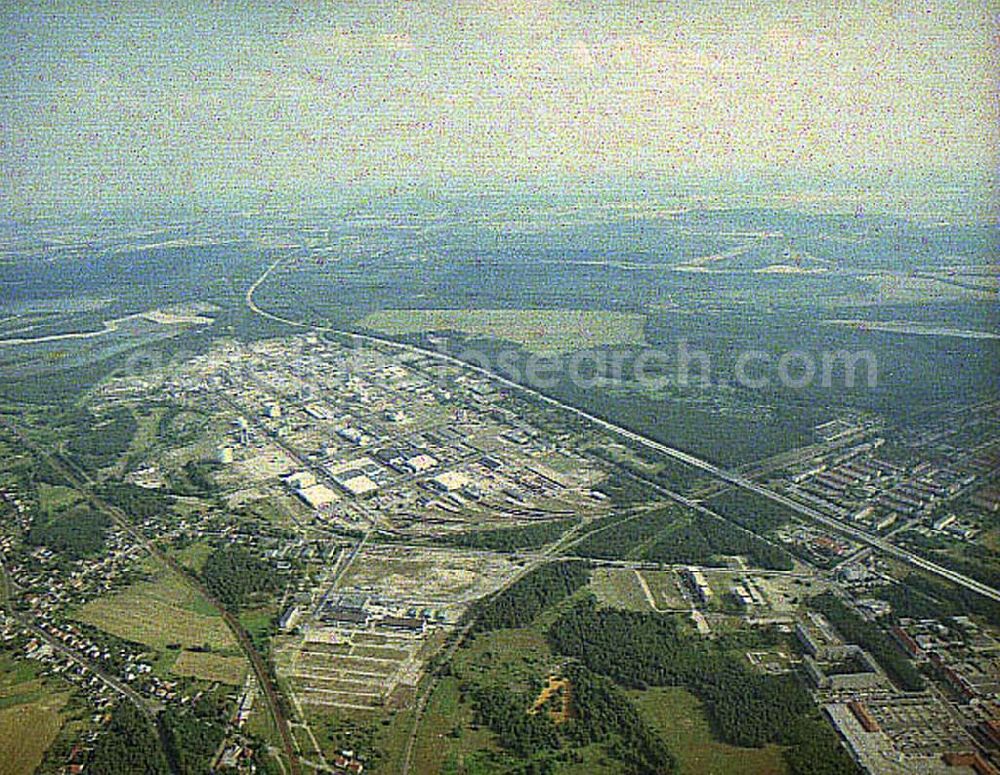 Schwarzheide / Brandenburg from the bird's eye view: Werksgelände der BASF AG in Schwarzheide