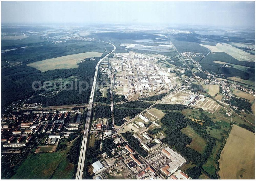 Aerial photograph Schwarzheide / Brandenburg - Werksgelände der BASF AG in Schwarzheide