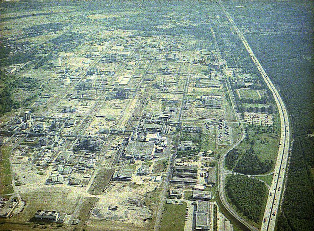 Schwarzheide / Brandenburg from the bird's eye view: Werksgelände der BASF AG in Schwarzheide