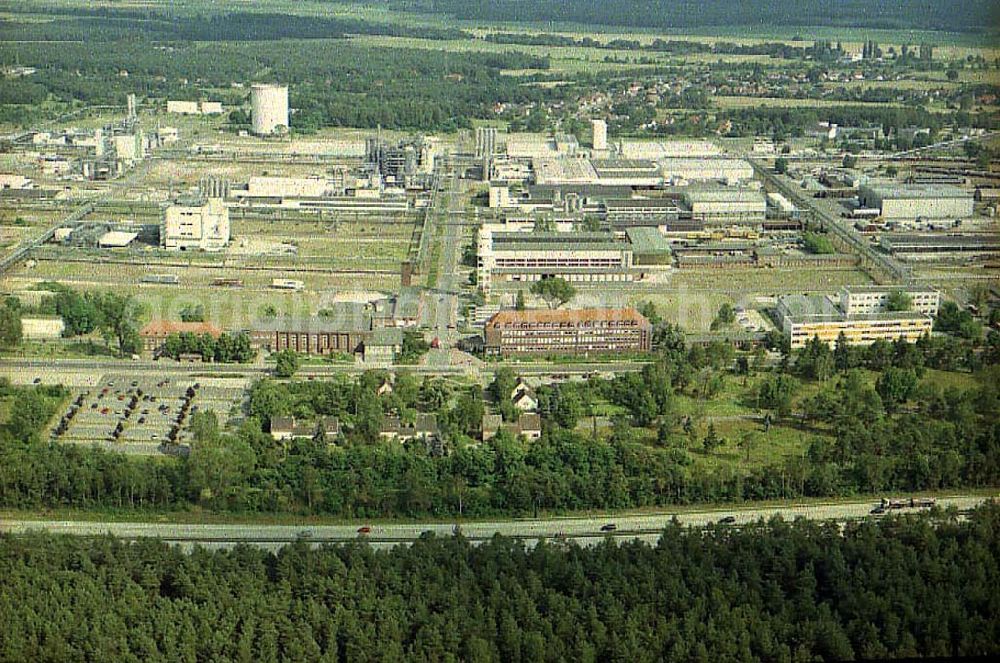 Schwarzheide / Brandenburg from the bird's eye view: Werksgelände der BASF AG in Schwarzheide