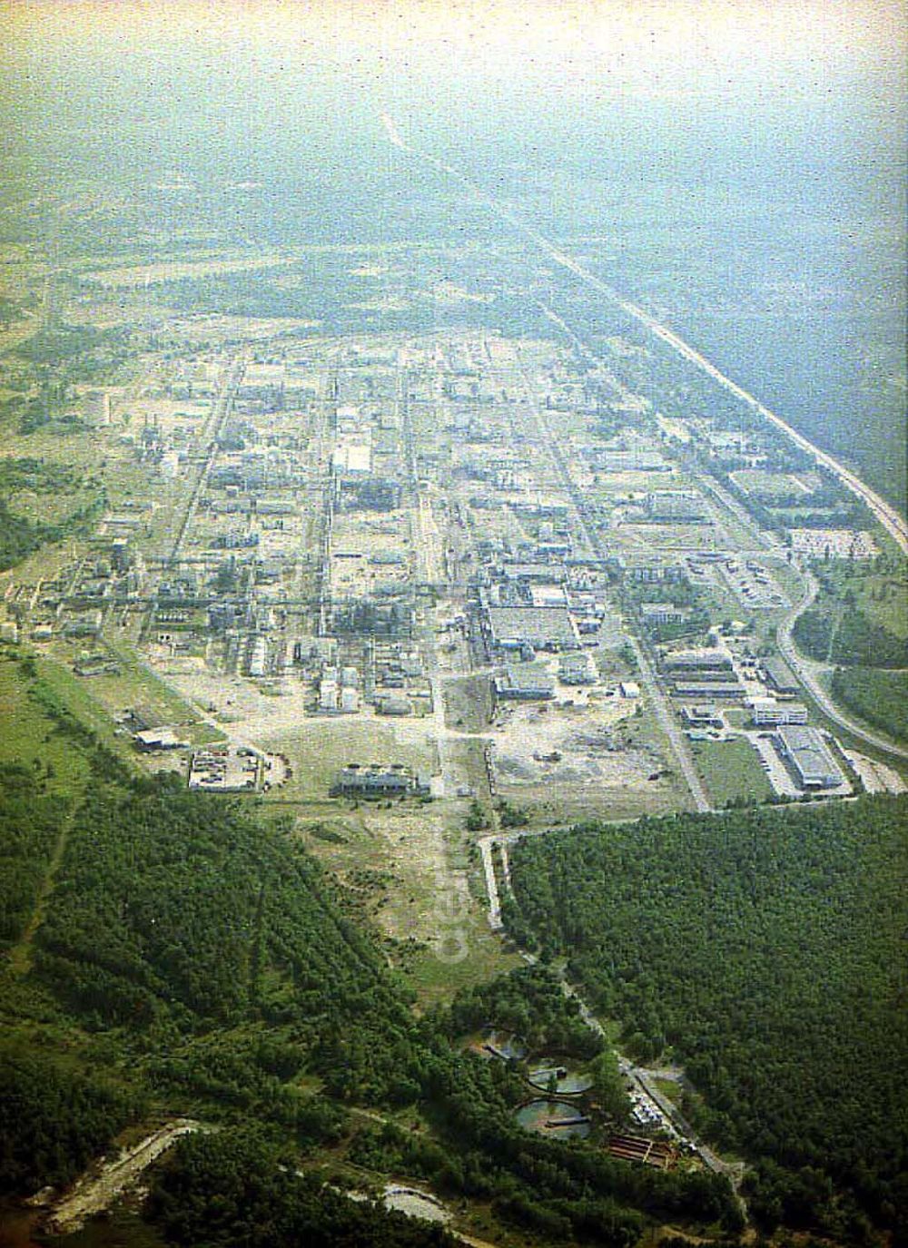 Schwarzheide / Brandenburg from the bird's eye view: Werksgelände der BASF AG in Schwarzheide