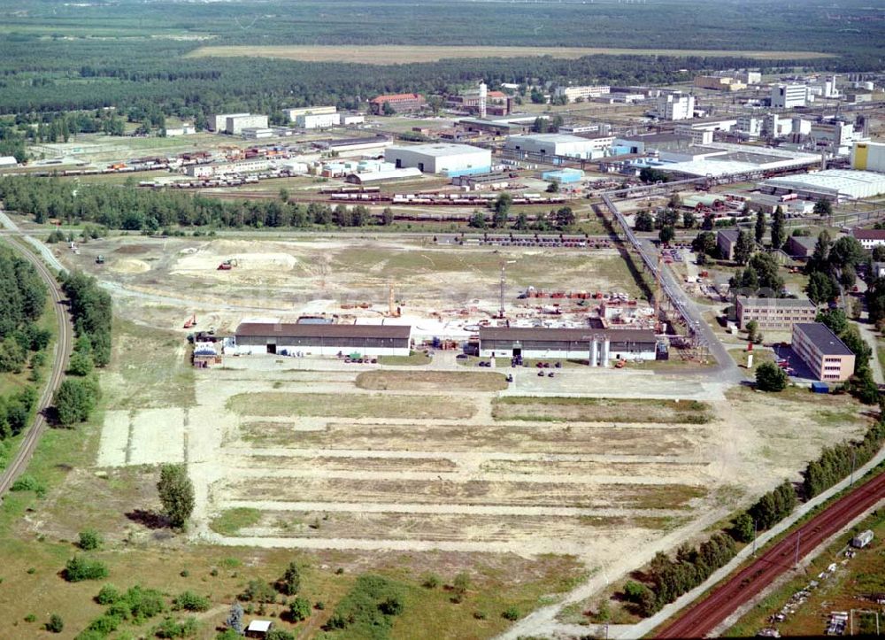 Aerial image Schwarzheide / BRB - Werksgelände der BASF - Schwarzheide mit Erweiterungsbaustelle.