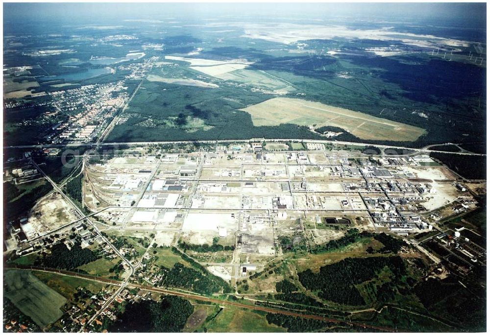 Schwarzheide / BRB from the bird's eye view: Werksgelände der BASF - Schwarzheide mit Erweiterungsbaustelle.