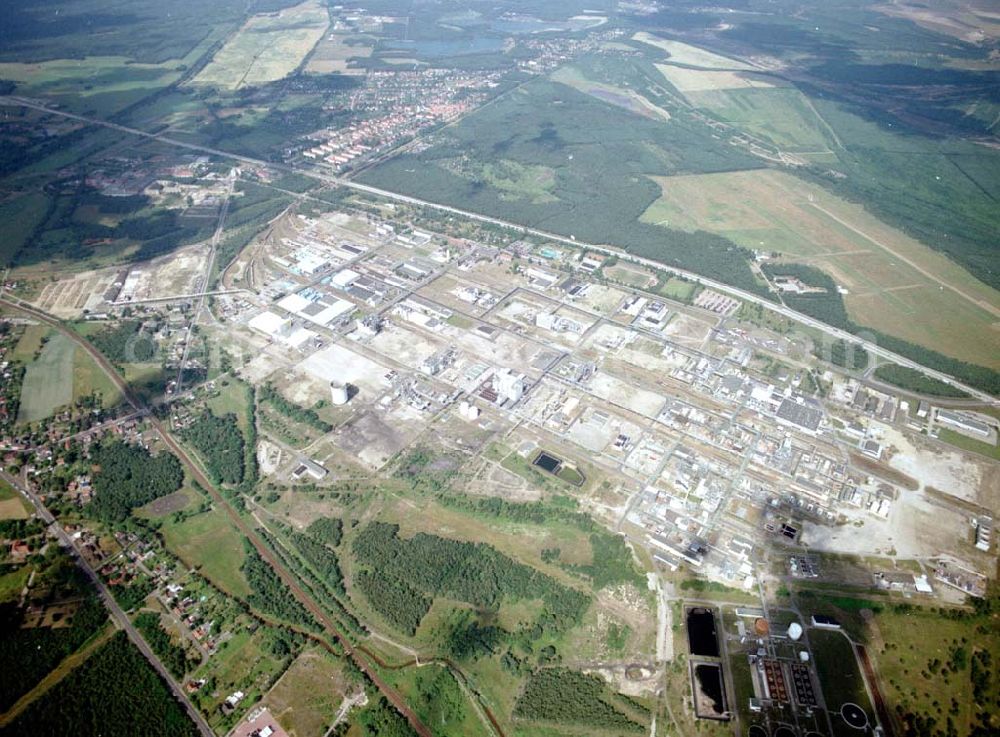 Aerial photograph Schwarzheide / BRB - Werksgelände der BASF - Schwarzheide mit Erweiterungsbaustelle.