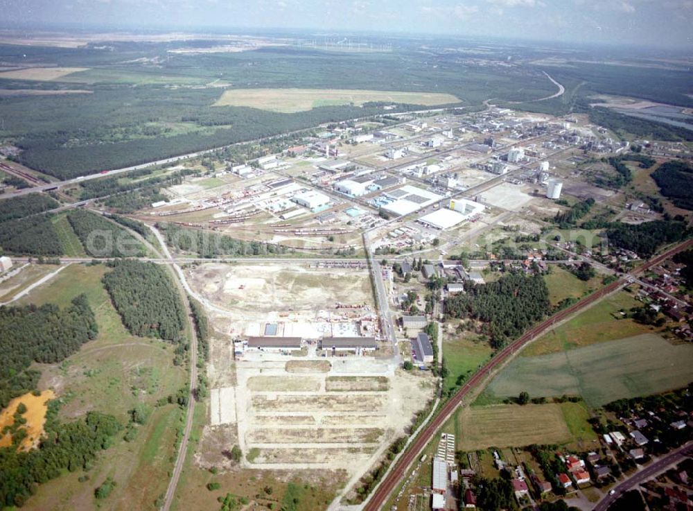 Aerial image Schwarzheide / BRB - Werksgelände der BASF - Schwarzheide mit Erweiterungsbaustelle.