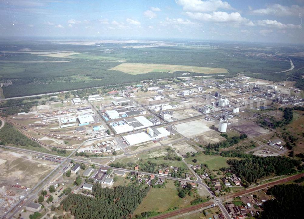 Aerial photograph Schwarzheide / BRB - Werksgelände der BASF - Schwarzheide mit Erweiterungsbaustelle.