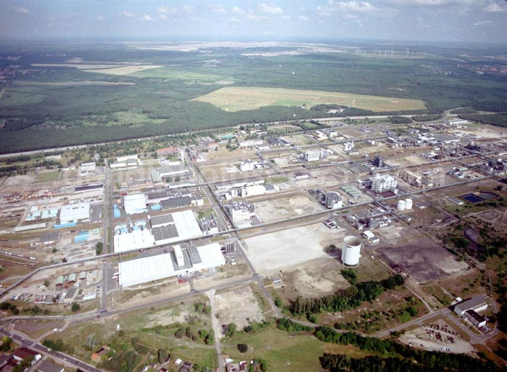 Aerial image Schwarzheide / BRB - Werksgelände der BASF - Schwarzheide mit Erweiterungsbaustelle.