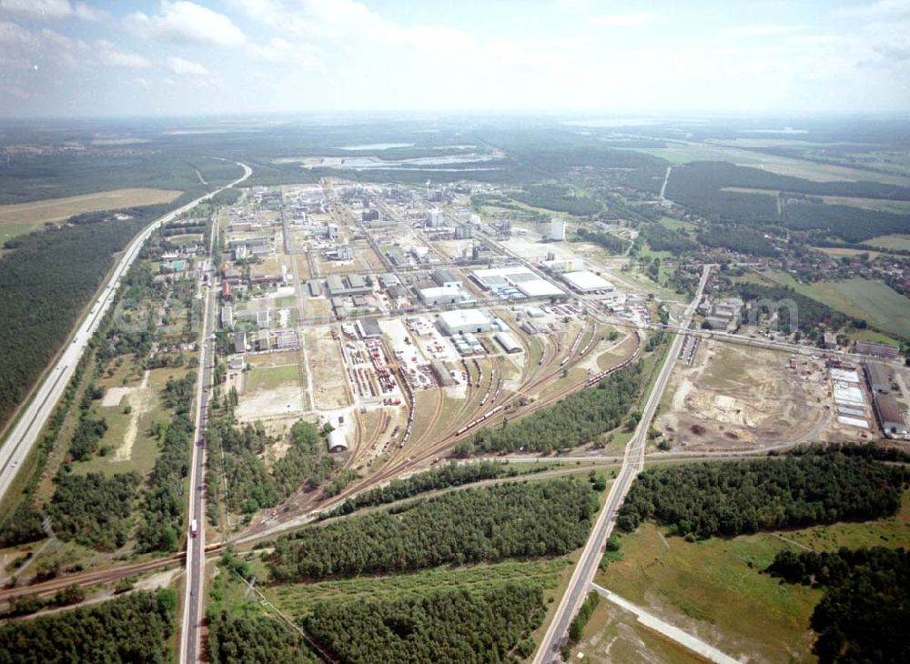 Aerial photograph Schwarzheide / BRB - Werksgelände der BASF - Schwarzheide mit Erweiterungsbaustelle.