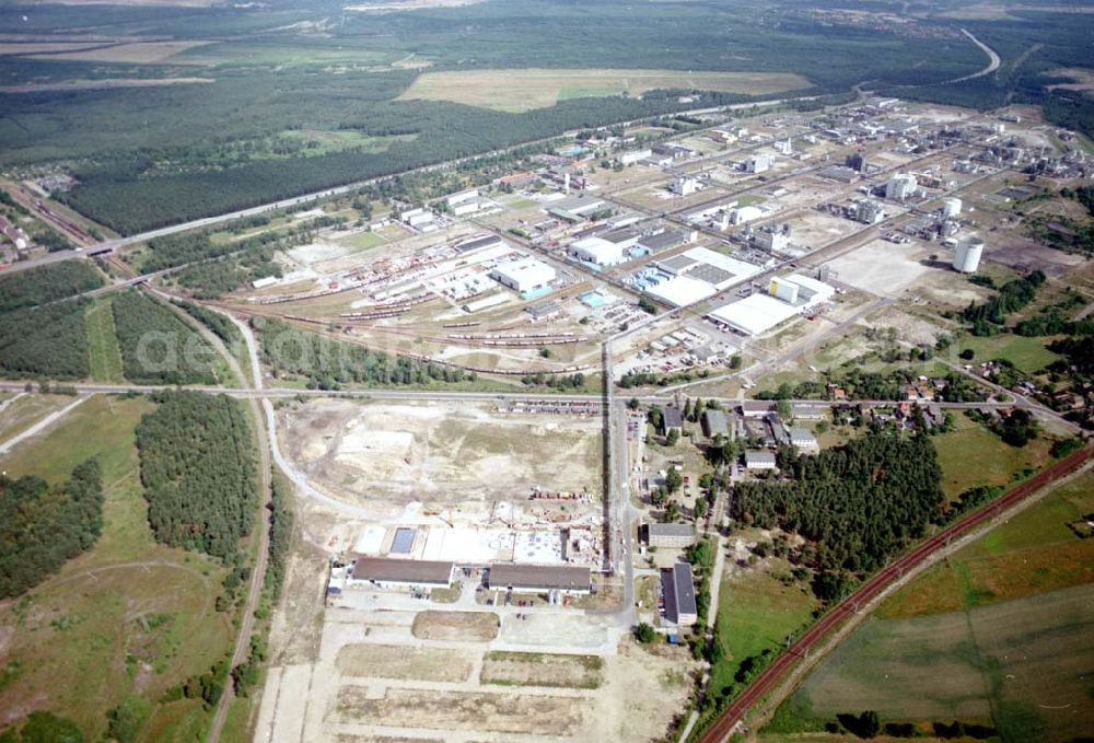 Aerial image Schwarzheide / BRB - Werksgelände der BASF - Schwarzheide mit Erweiterungsbaustelle.