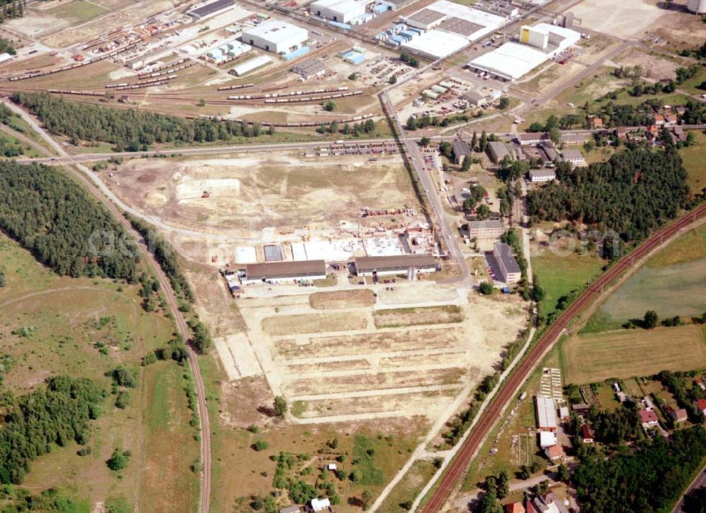 Schwarzheide / BRB from the bird's eye view: Werksgelände der BASF - Schwarzheide mit Erweiterungsbaustelle.