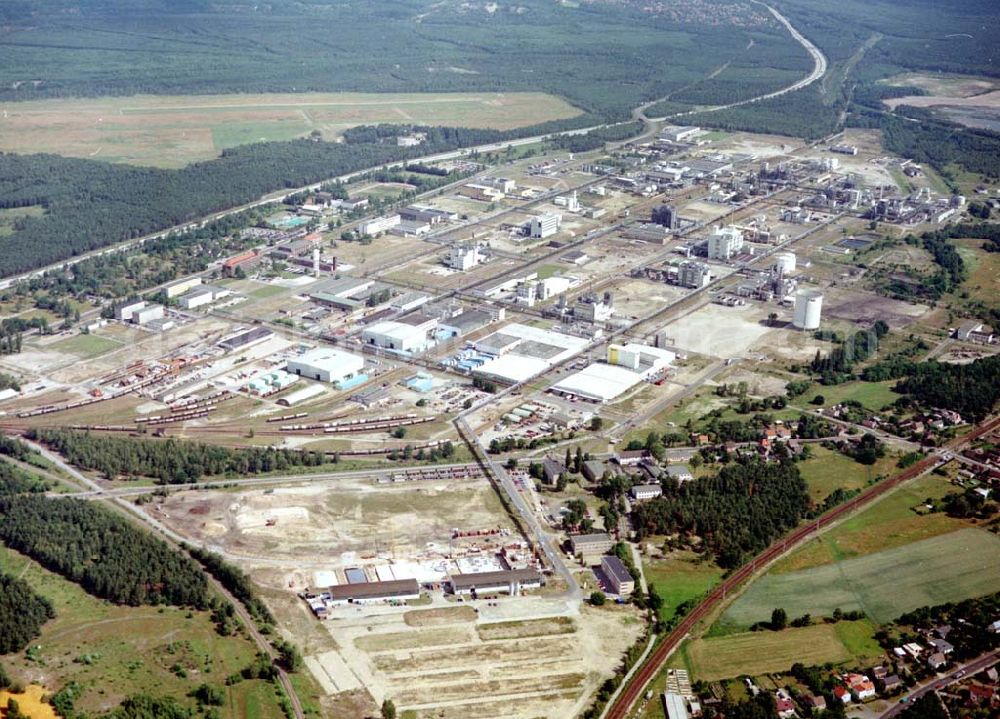 Aerial photograph Schwarzheide / BRB - Werksgelände der BASF - Schwarzheide mit Erweiterungsbaustelle.