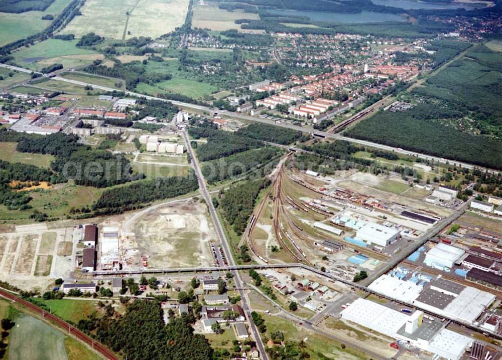 Schwarzheide / BRB from the bird's eye view: Werksgelände der BASF - Schwarzheide mit Erweiterungsbaustelle.