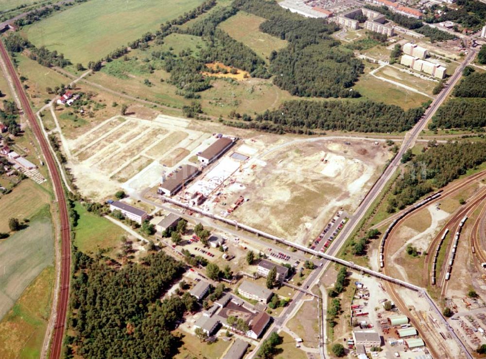 Aerial image Schwarzheide / BRB - Werksgelände der BASF - Schwarzheide mit Erweiterungsbaustelle.