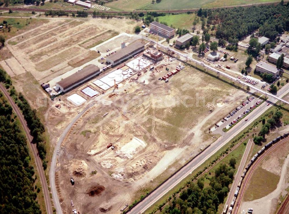 Aerial photograph Schwarzheide / BRB - Werksgelände der BASF - Schwarzheide mit Erweiterungsbaustelle.