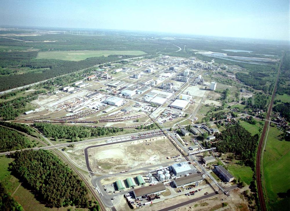 Aerial photograph Schwarzheide / Brandenburg - Werksgelände der BASF Schwarzheide GmbH.