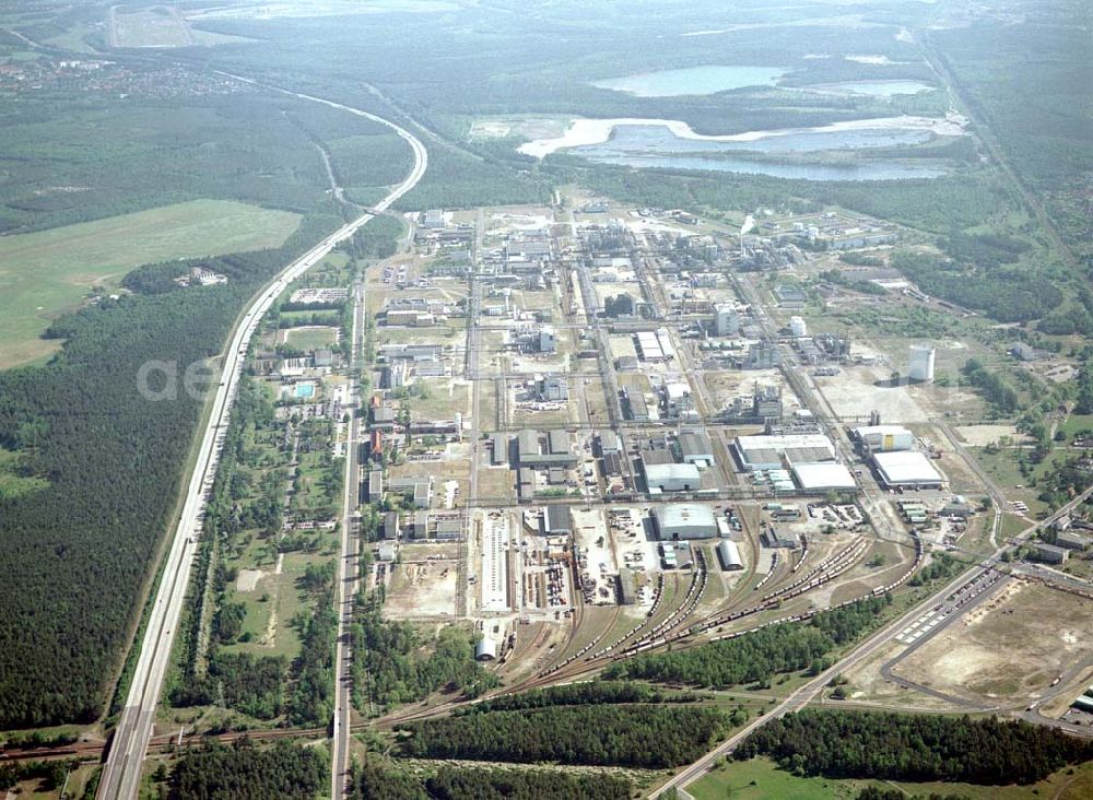 Aerial image Schwarzheide / Brandenburg - Werksgelände der BASF Schwarzheide GmbH.