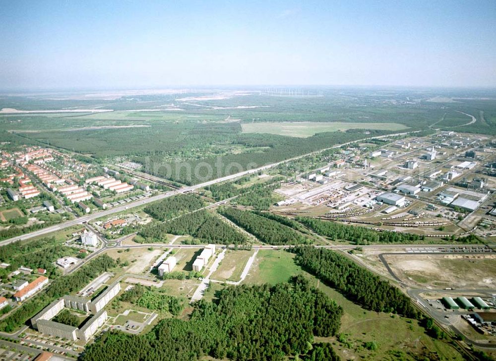 Aerial image Schwarzheide / Brandenburg - Werksgelände der BASF Schwarzheide GmbH.