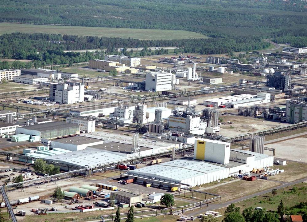 Schwarzheide / Brandenburg from above - Werksgelände der BASF Schwarzheide GmbH.