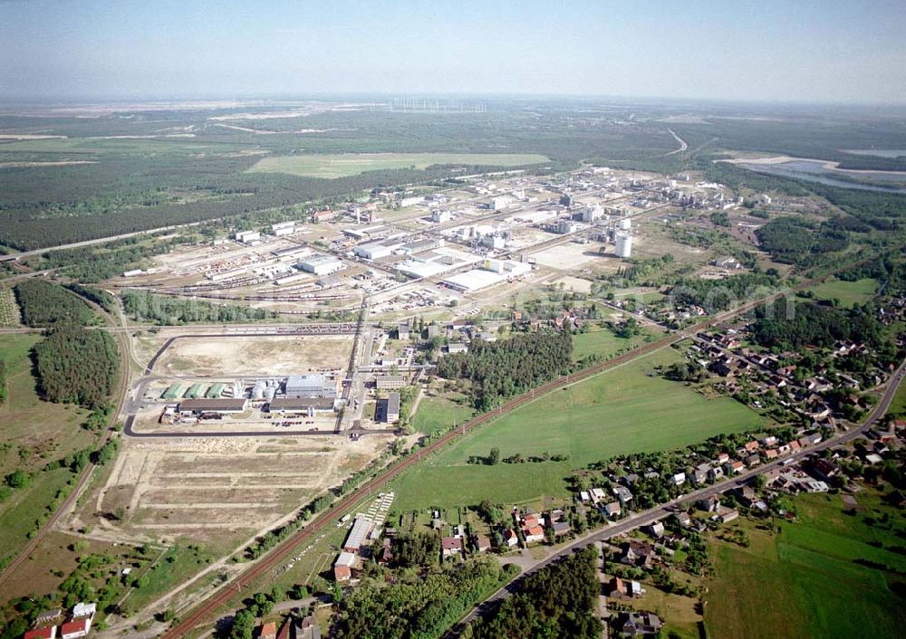 Schwarzheide / Brandenburg from the bird's eye view: Werksgelände der BASF Schwarzheide GmbH.