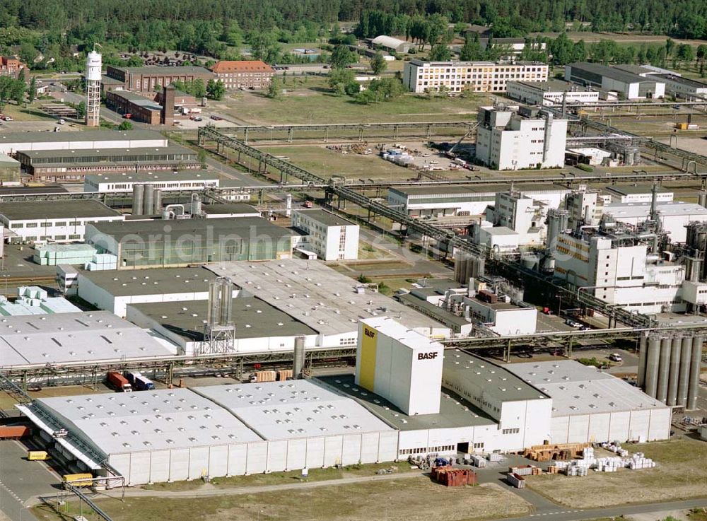 Aerial photograph Schwarzheide / Brandenburg - Werksgelände der BASF Schwarzheide GmbH.