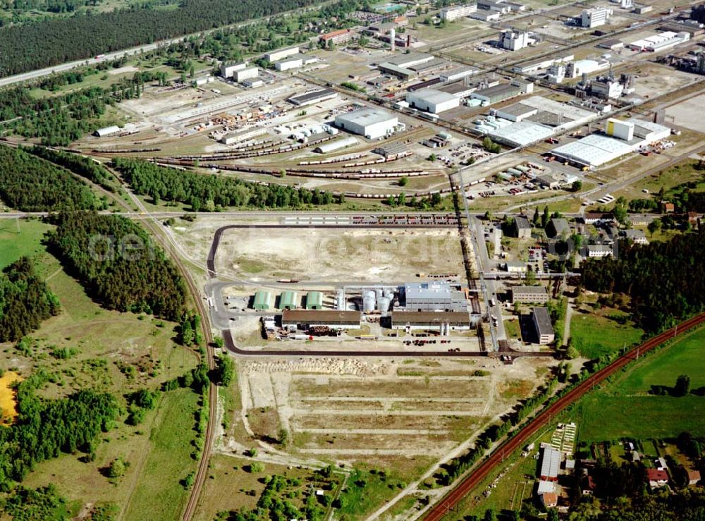 Schwarzheide / BRB from the bird's eye view: Werksgelände der BASF Schwarzheide GmbH.